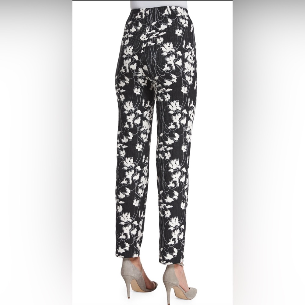Donna Karen black label cropped black/white floral knit pants - Picture 2 of 10